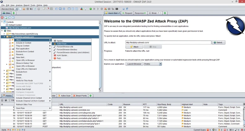 Owasp Zap Scansione Automatica Opzioni Elemento Esm W782