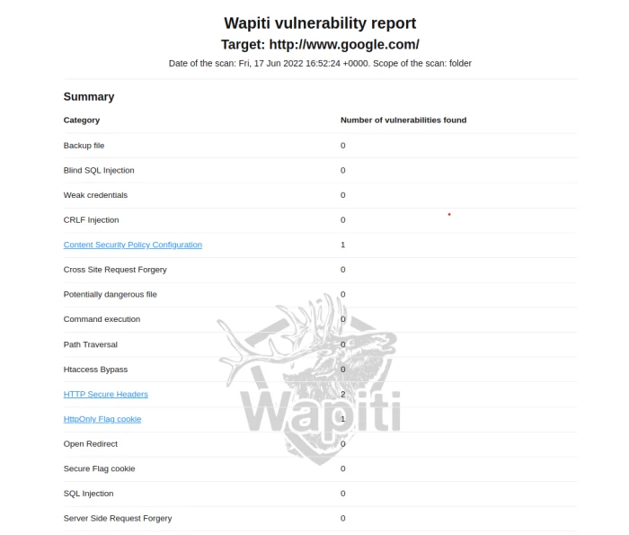 Wapiti Vuln Report Esm W700