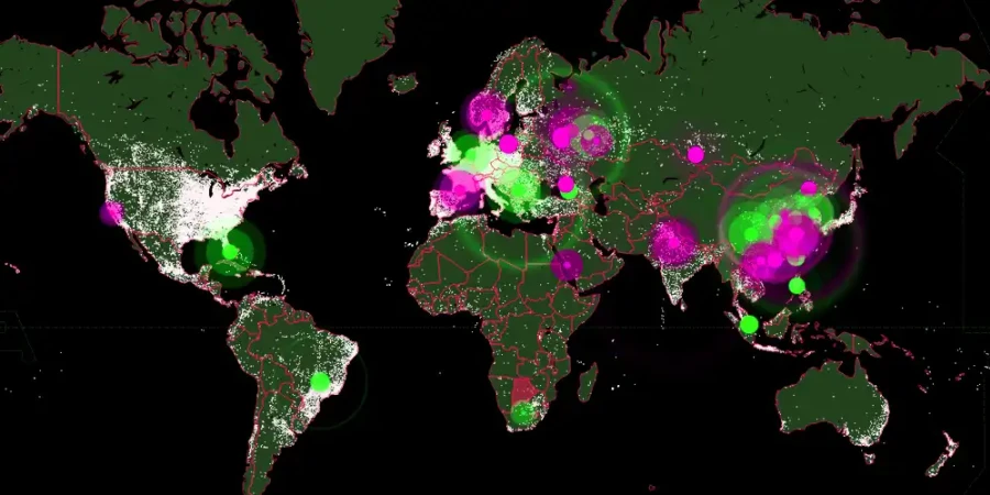 Ddos Botnet Globe Cyber Map Esm W900